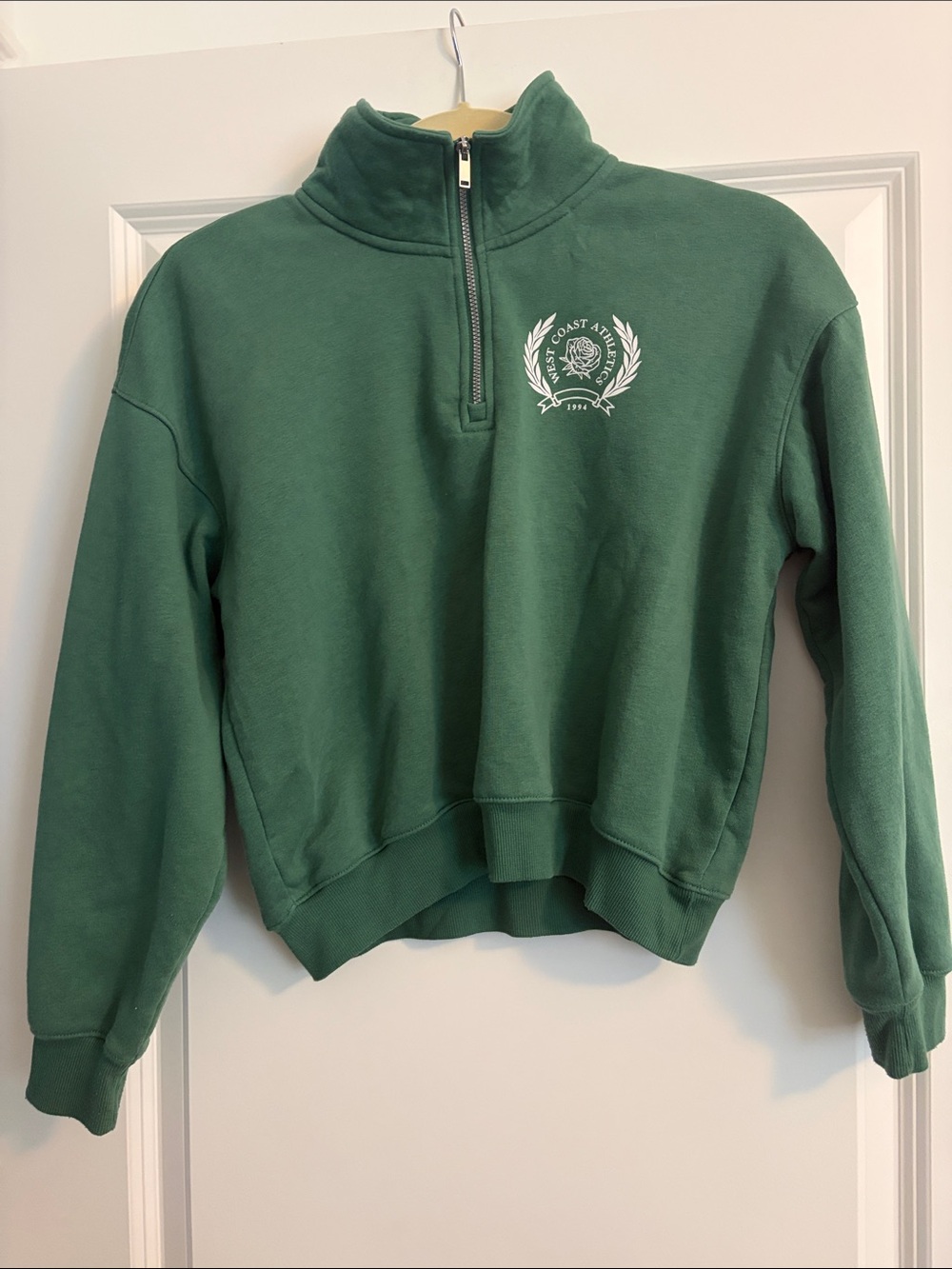 Old Navy Green Quarter-Zip Pullover Sweatshirt
